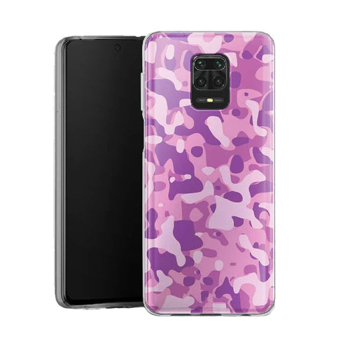 Coque pour Xiaomi Note 9 Camo Rose Army | Housse Silicone, Etui Antichoc / Militaire
